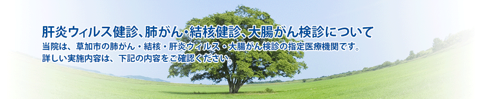 肝炎ウィルス検診、肺がん・結核検診について